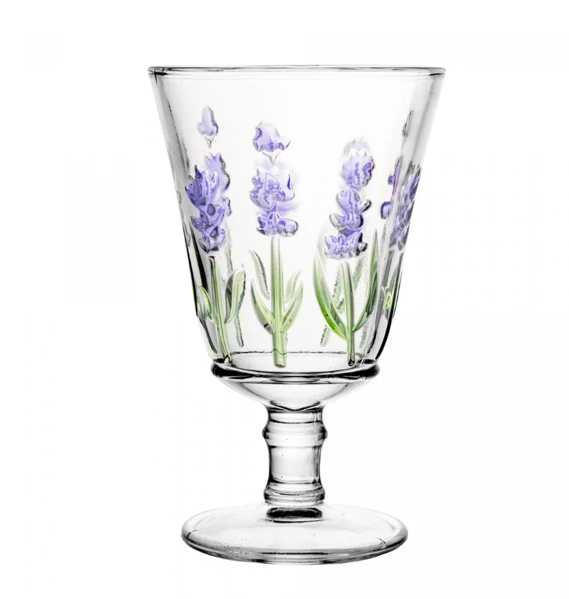 TAÇA PARA ÁGUA DE CRISTAL LAVANDA HAND PAINTING 240ML - LYOR