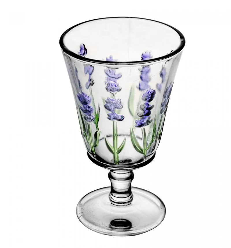 TAÇA PARA ÁGUA DE CRISTAL LAVANDA HAND PAINTING 240ML - LYOR