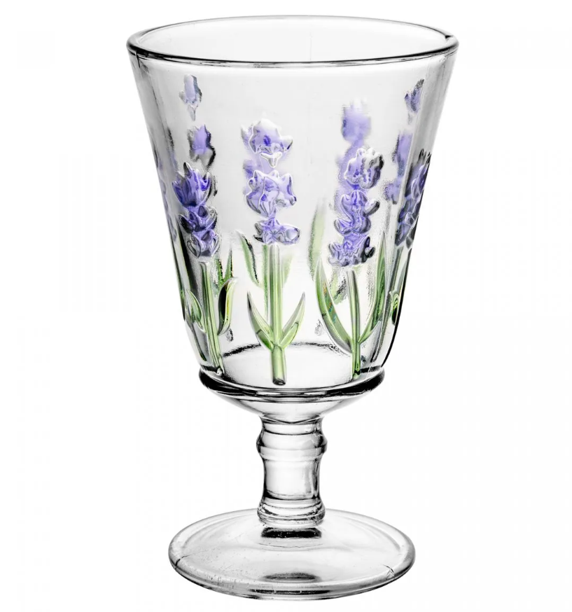 TAÇA PARA ÁGUA DE CRISTAL LAVANDA HAND PAINTING 240ML - LYOR