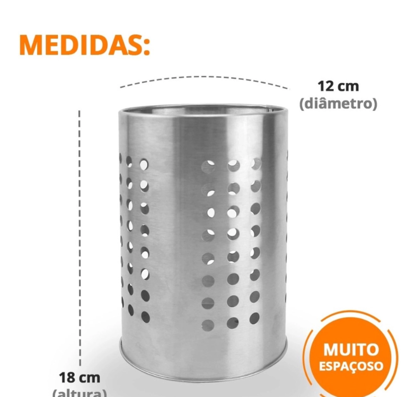 PORTA TALHERES DE AÇO INOX 17X12CM - CLINK