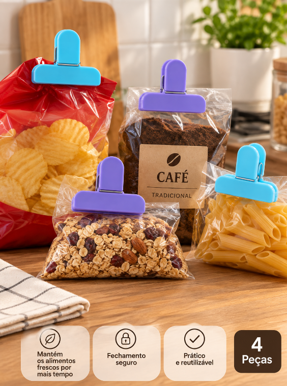 KIT 4 PRENDEDORES LACRE PARA EMBALAGEM 4X3CM - CLINK
