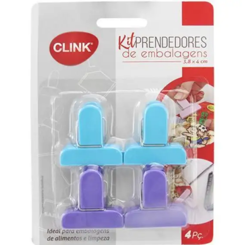 KIT 4 PRENDEDORES LACRE PARA EMBALAGEM 4X3CM - CLINK