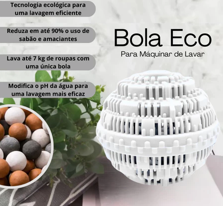 BOLA ECO PARA LAVANDERIA REUTILIZÁVEL E ECOLÓGICA - CLINK