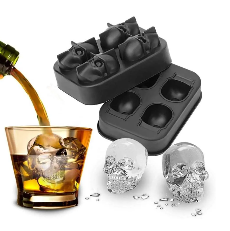 FORMA PARA GELO DE SILICONE CAVEIRA SKULL 11X8CM - CLINK