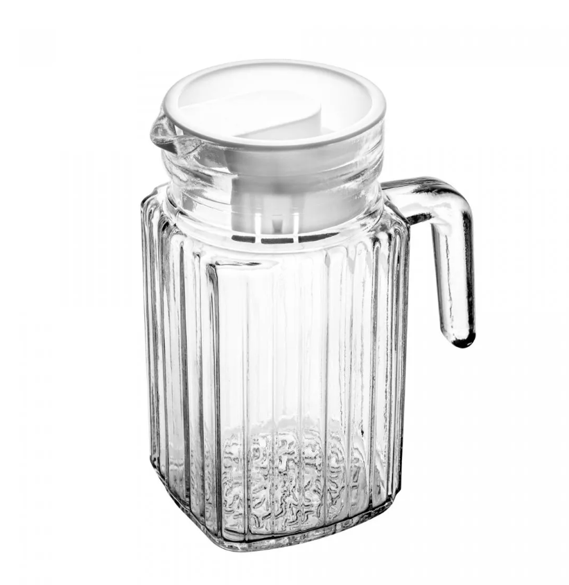 JARRA PORTA DE GELADEIRA DE VIDRO COM TAMPA EM PLÁSTICO 650ML - LYOR