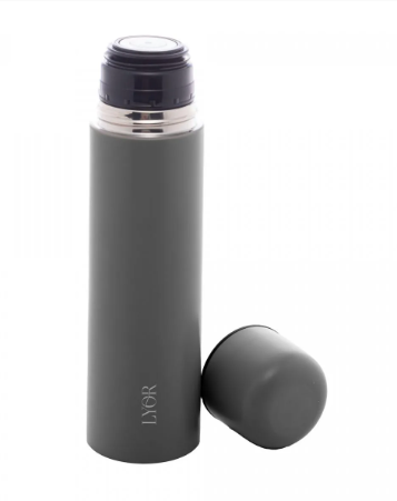 GARRAFA TÉRMICA DE AÇO INOX BULLET CINZA 500ML - LYOR