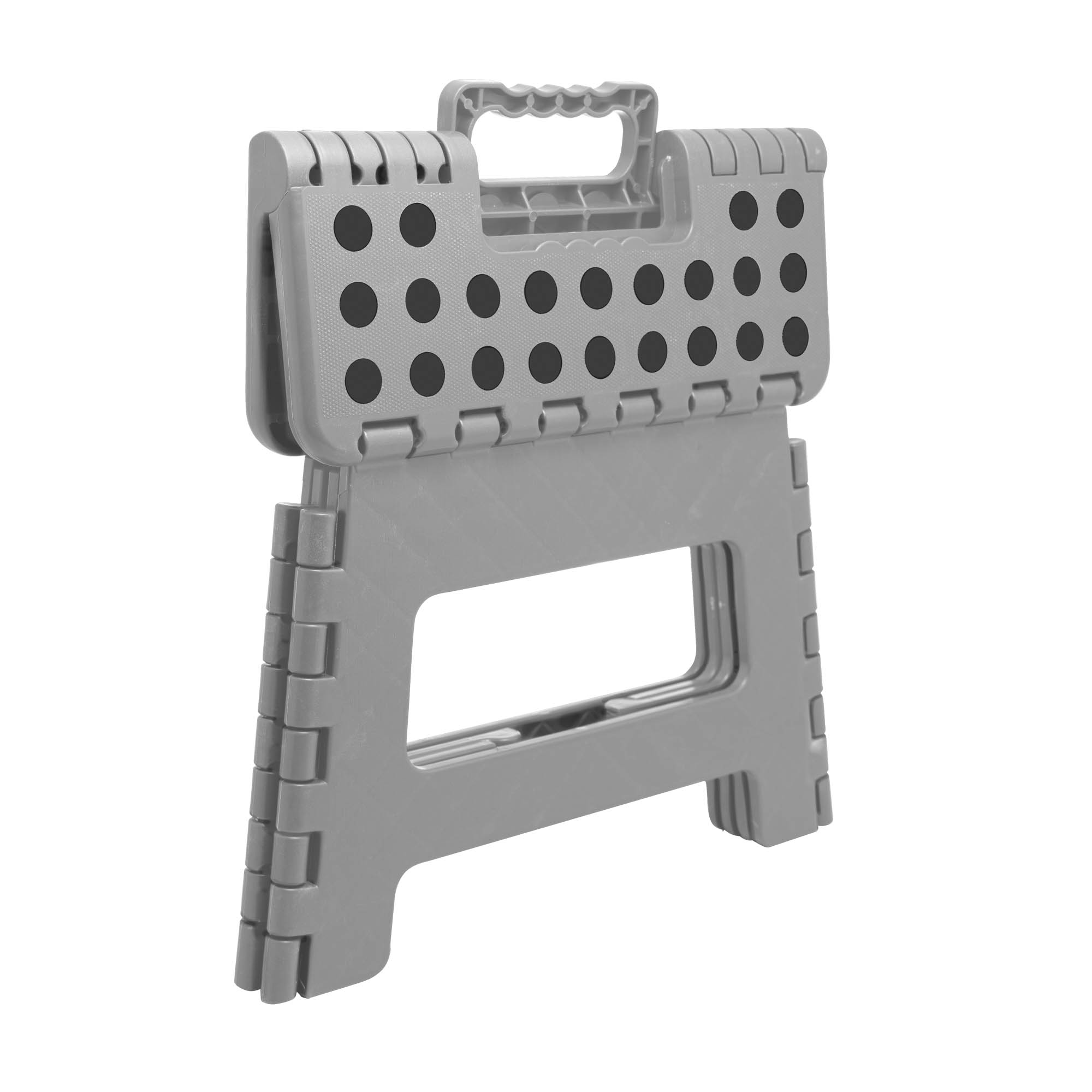 BANCO MULTIUSO PORTÁTIL DOBRÁVEL DE PLÁSTICO REFORÇADO CINZA 22CM - LYOR