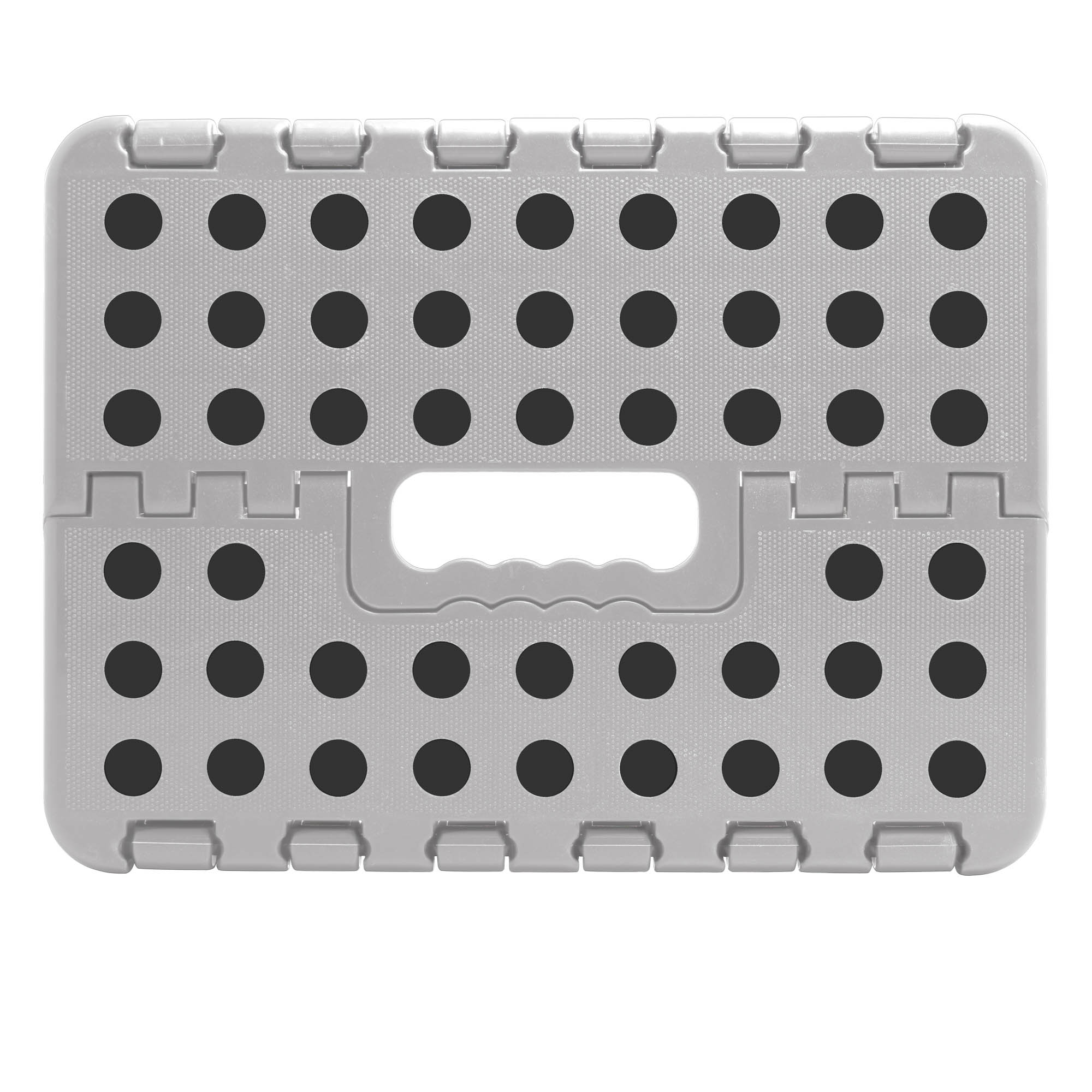 BANCO MULTIUSO PORTÁTIL DOBRÁVEL DE PLÁSTICO REFORÇADO CINZA 22CM - LYOR