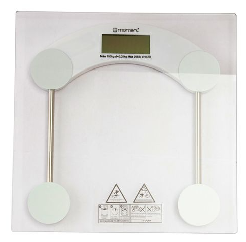 BALANÇA DIGITAL DE BANHEIRO ATÉ 180KG VIDRO TEMPERADO 28CM - C3B