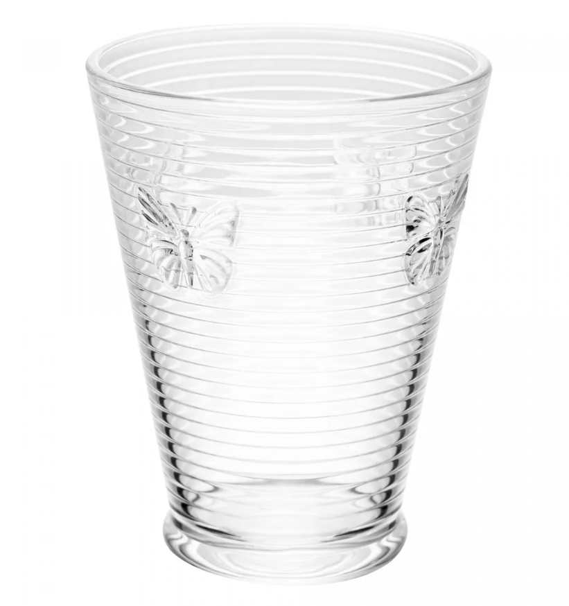CONJUNTO 4 COPOS DE VIDRO LINES BUTTERFLY 350ML - WOLFF