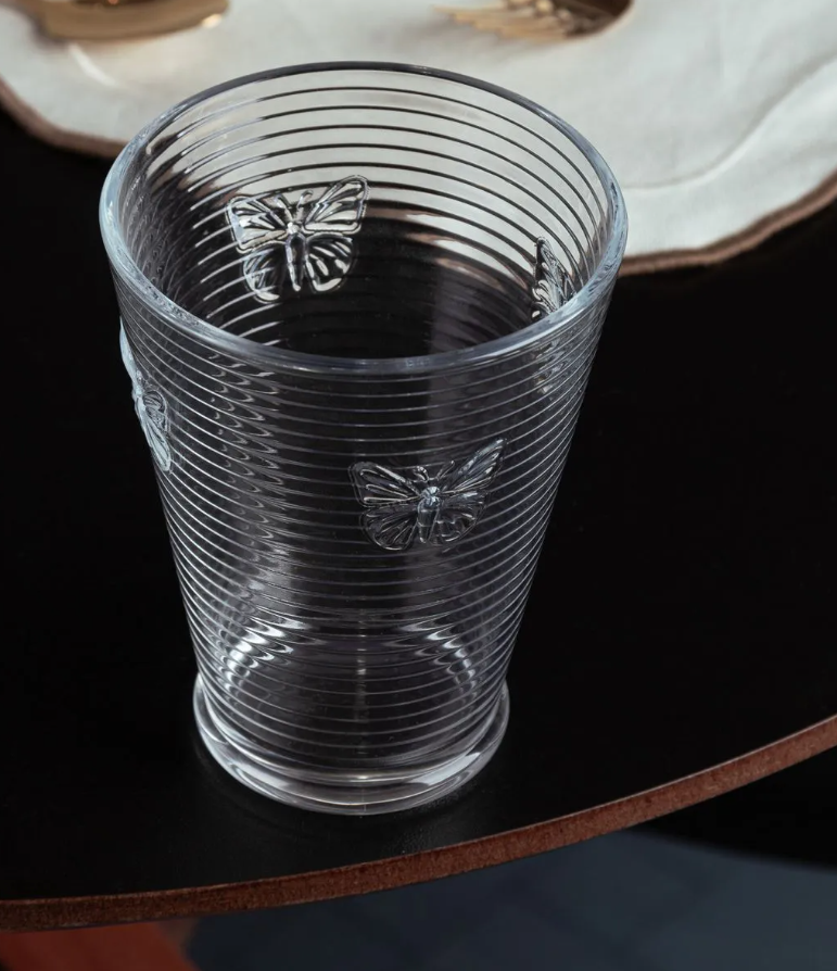 CONJUNTO 4 COPOS DE VIDRO LINES BUTTERFLY 350ML - WOLFF