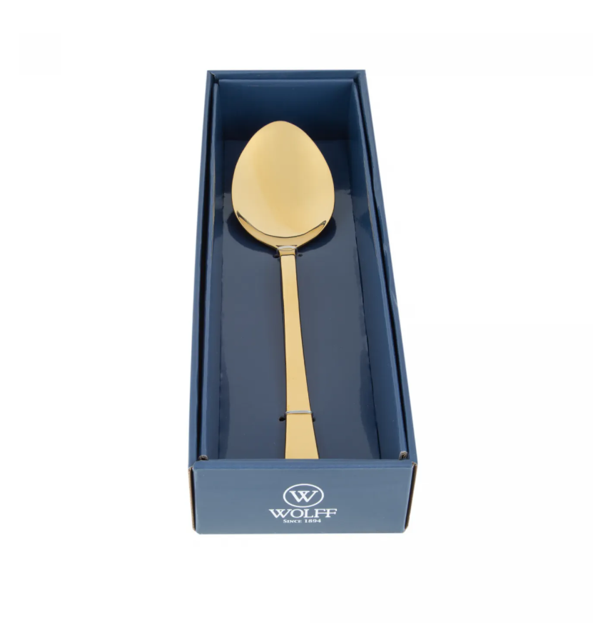 COLHER DE AÇO INOX PARA SERVIR BERNA DOURADA 26CM - WOLFF