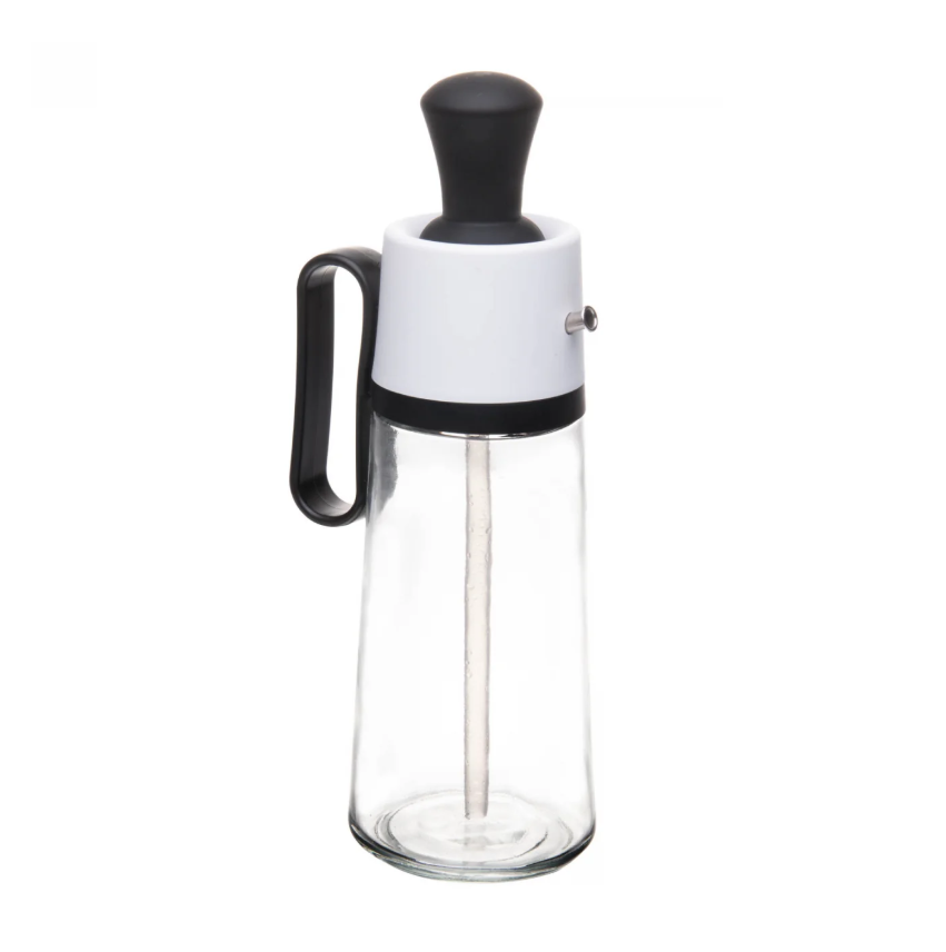 GALHETEIRO 2 EM 1 DE VIDRO COM PINCEL MEDIDOR EM SILICONE 550ML - WOLFF