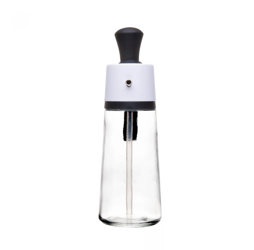 GALHETEIRO 2 EM 1 DE VIDRO COM PINCEL MEDIDOR EM SILICONE 550ML - WOLFF