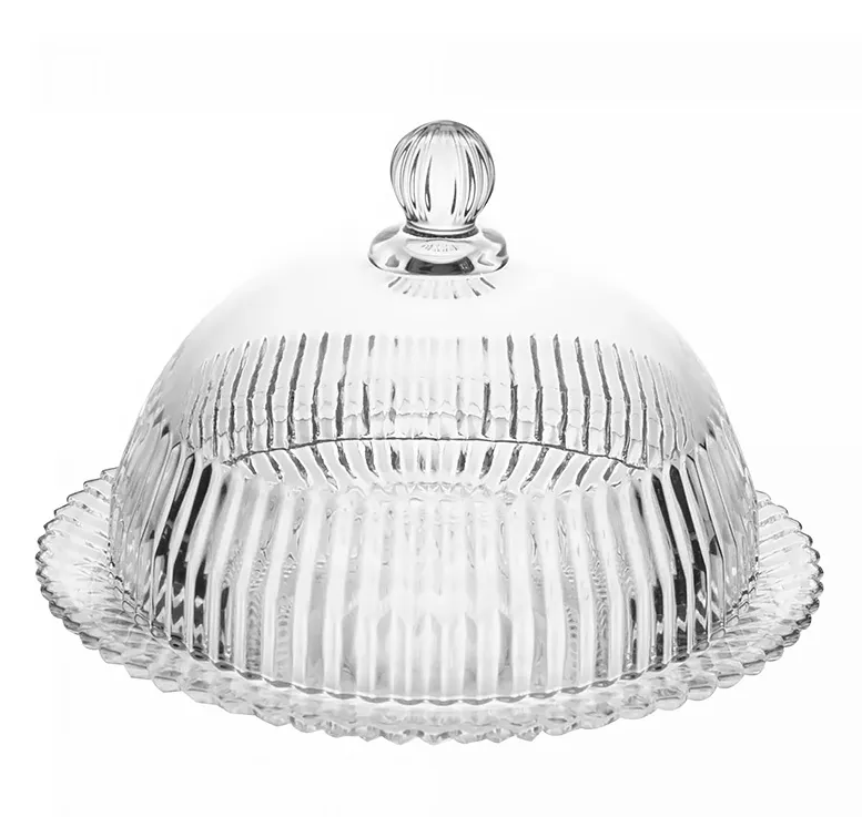 QUEIJEIRA DE CRISTAL DE CHUMBO COM TAMPA IMPERATRIZ 20X13CM - WOLFF