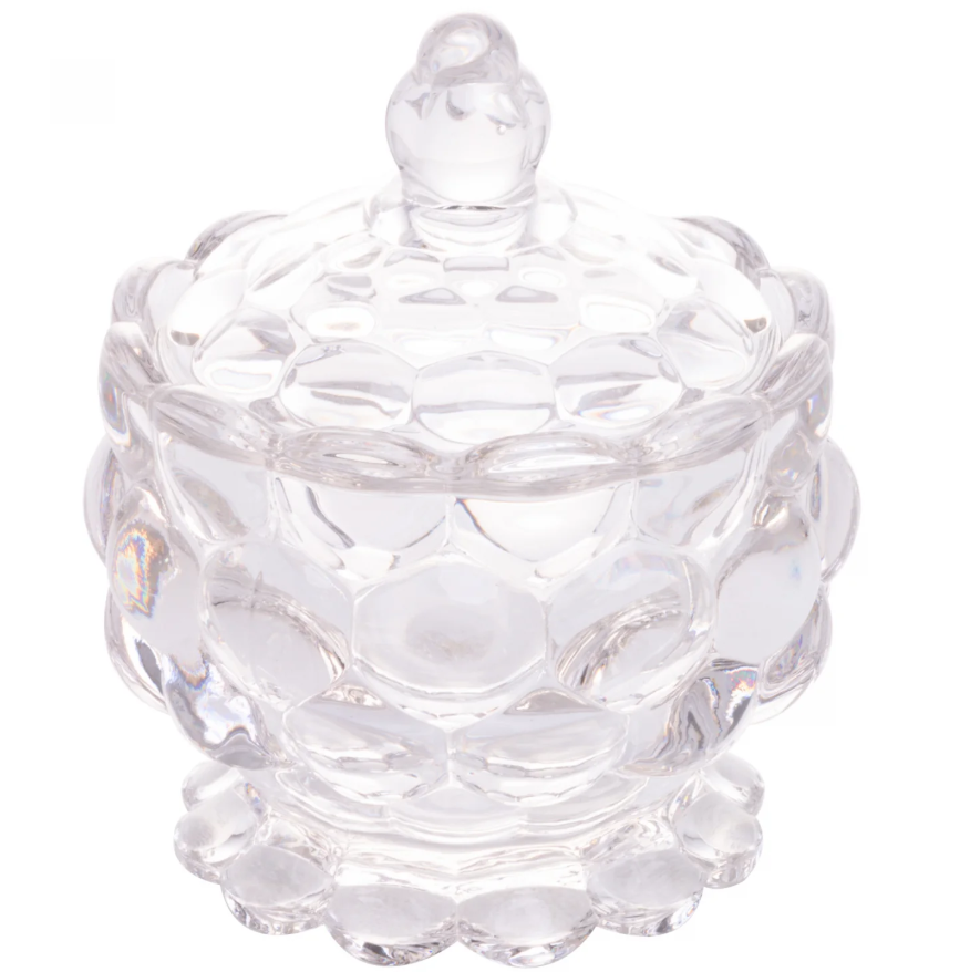 POTICHE DE CRISTAL ECOLÓGICO COM PÉ BUBBLE 11X8CM - LYOR
