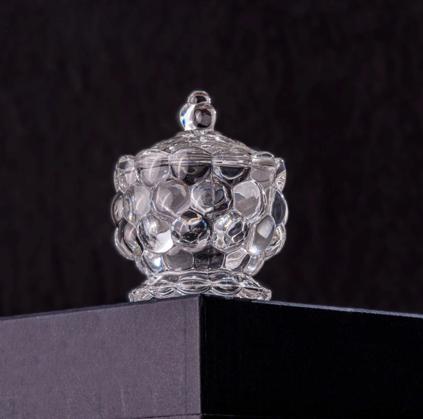 POTICHE DE CRISTAL ECOLÓGICO COM PÉ BUBBLE 11X8CM - LYOR