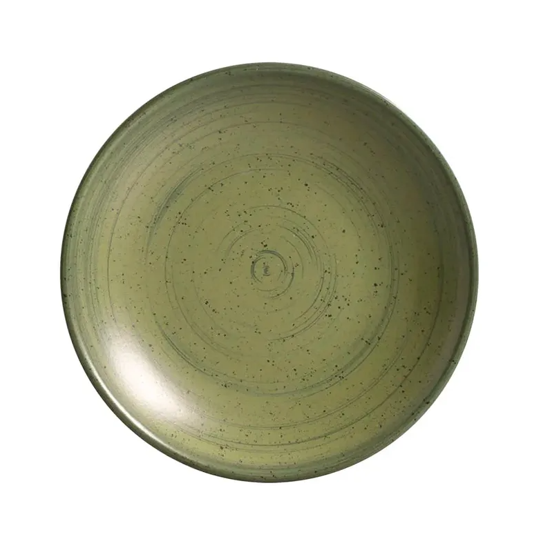 PRATO SOBREMESA DE CERÂMICA KYA OLIVE 20CM - ALLEANZA