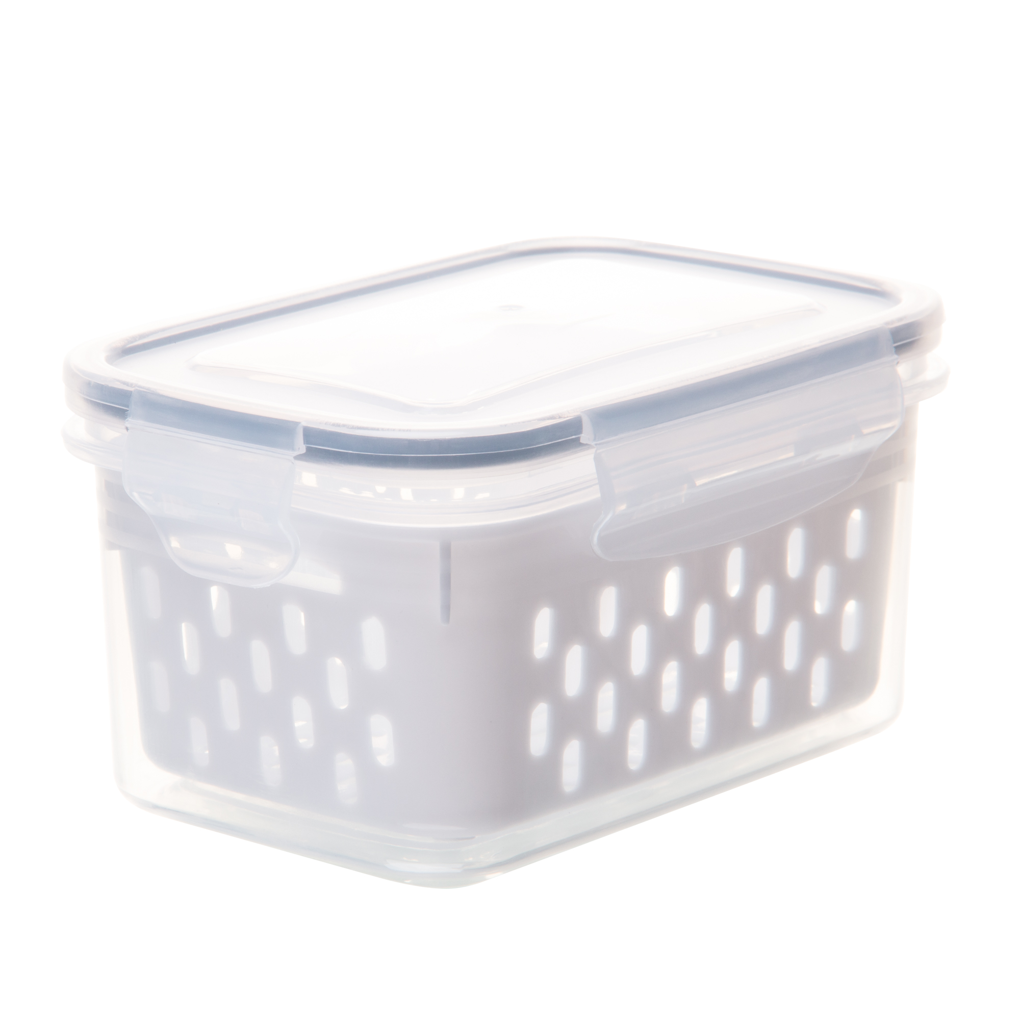 POTE HERMETICO COM CESTO ESCORREDOR BRANCO 800ML - LYOR