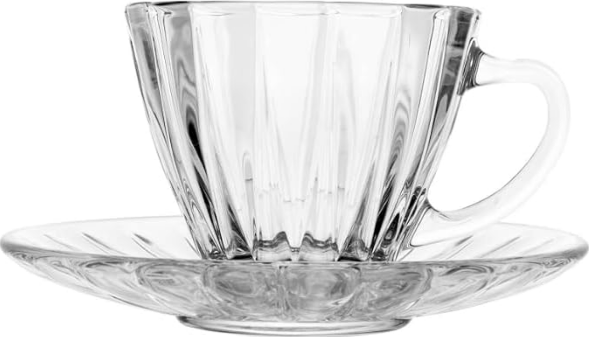 CONJUNTO 2 XICARAS PARA CHA DE CRISTAL DE CHUMBO COM PIRES - LYOR
