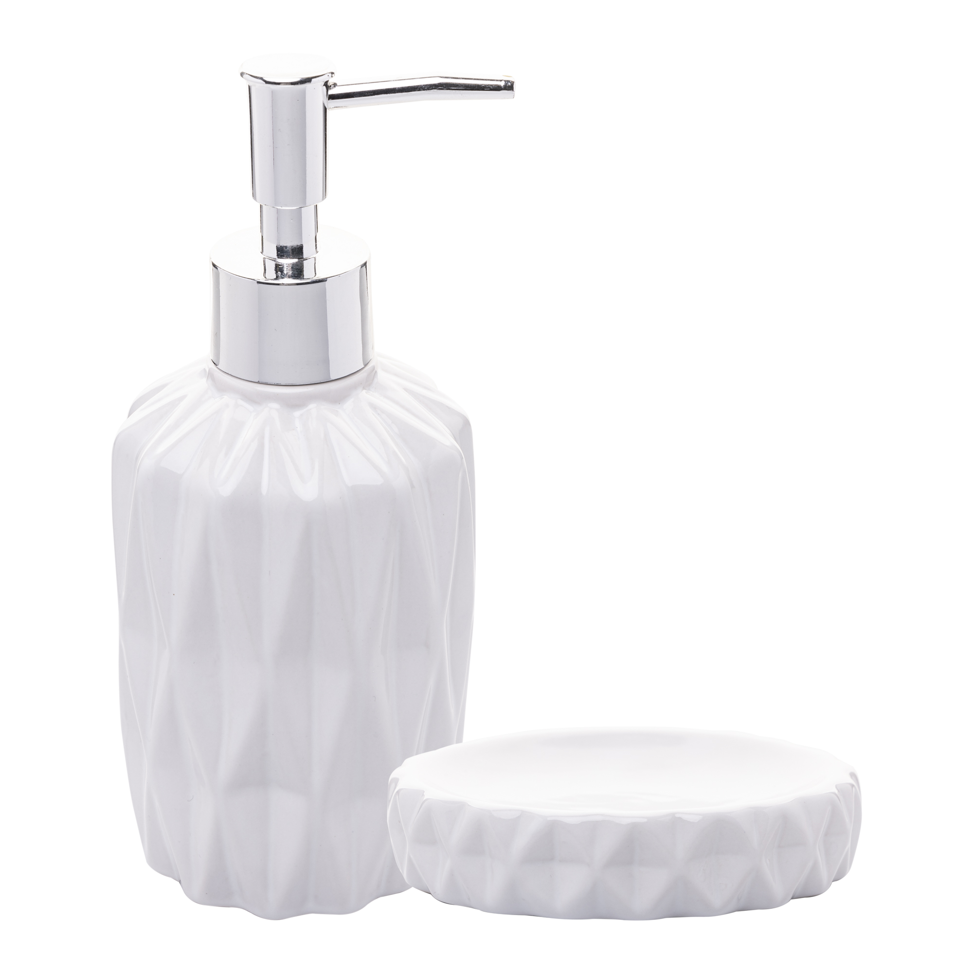 CONJUNTO 2 PECAS PARA BANHEIRO DE CERAMICA DIAMOND BRANCO - LYOR