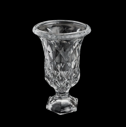 VASO DE VIDRO COM PÉ DIAMOND 24X15CM - LYOR