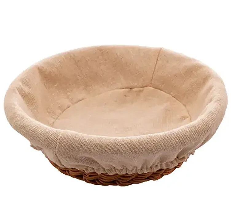 CESTA REDONDA DE RATTAN COM FORRO DE TECIDO 21CM - LYOR