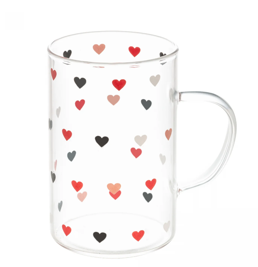 CANECA DE VIDRO RESISTENTE AO CALOR LOVE - 280ML - LYOR