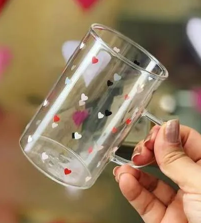 CANECA DE VIDRO RESISTENTE AO CALOR LOVE - 280ML - LYOR