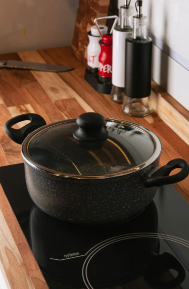 Conjunto 5 Panelas de Indução Granilite Cinza Alumínio com Revestimento Cerâmico - Wolff