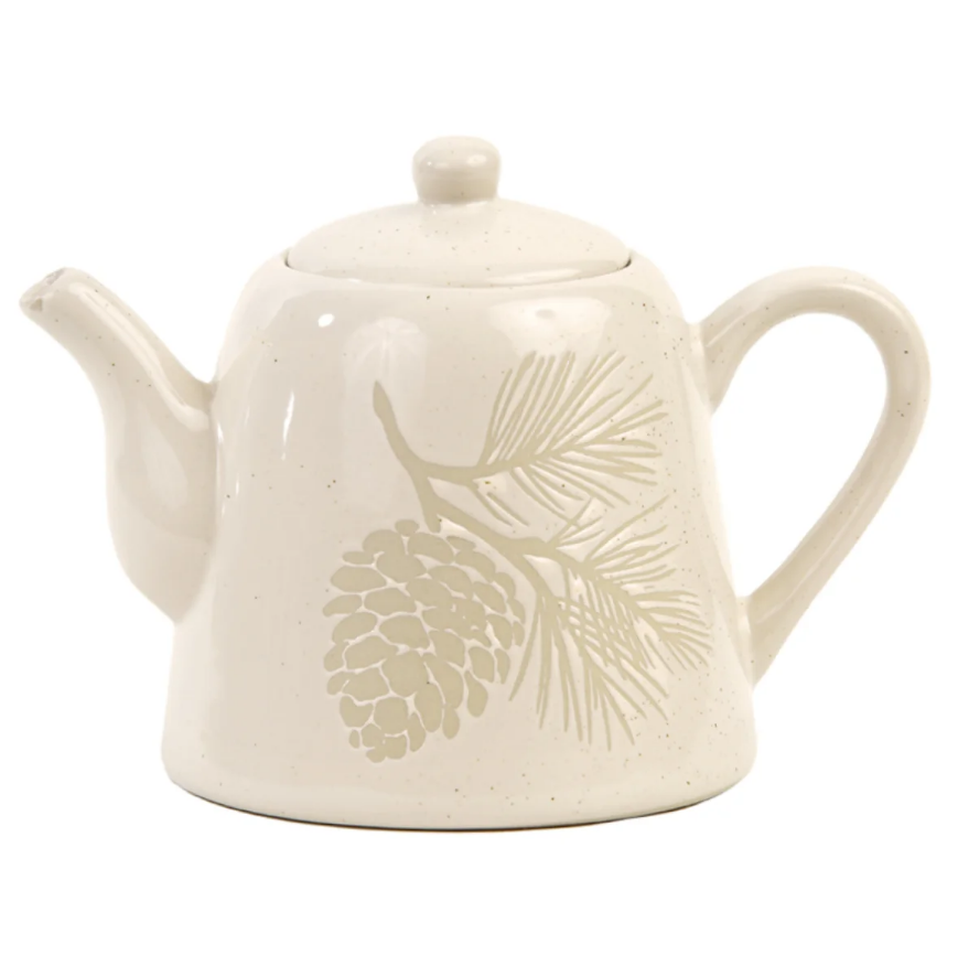 CHALEIRA DECORATIVA EM CERÂMICA PINHA NATALINA RÚSTICA 19CM - FLORARTE