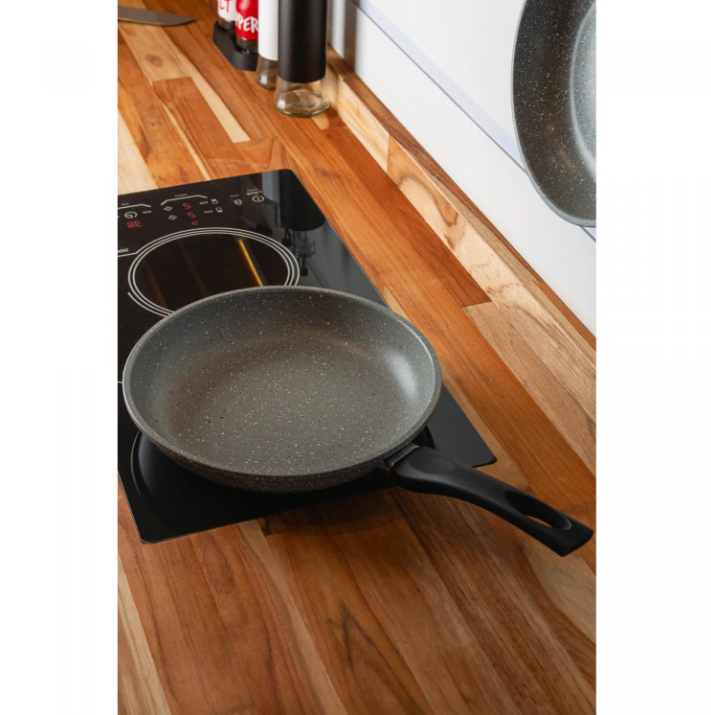FRIGIDEIRA DE INDUÇÃO EM ALUMÍNIO COM REVESTIMENTO CERÂMICO GRANILITE CINZA 24CM - WOLFF