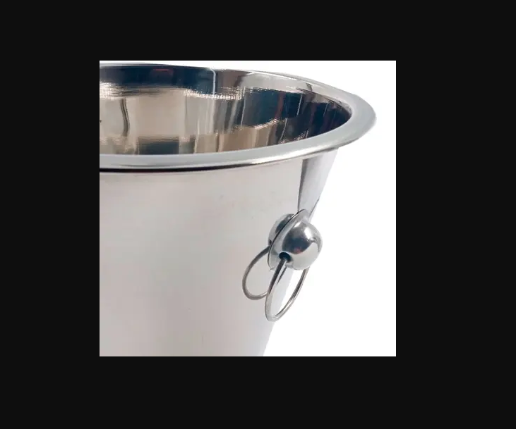 BALDE DE AÇO INOX COM ARGOLAS 4 LITROS CHAMPAGNE - WELLMIX