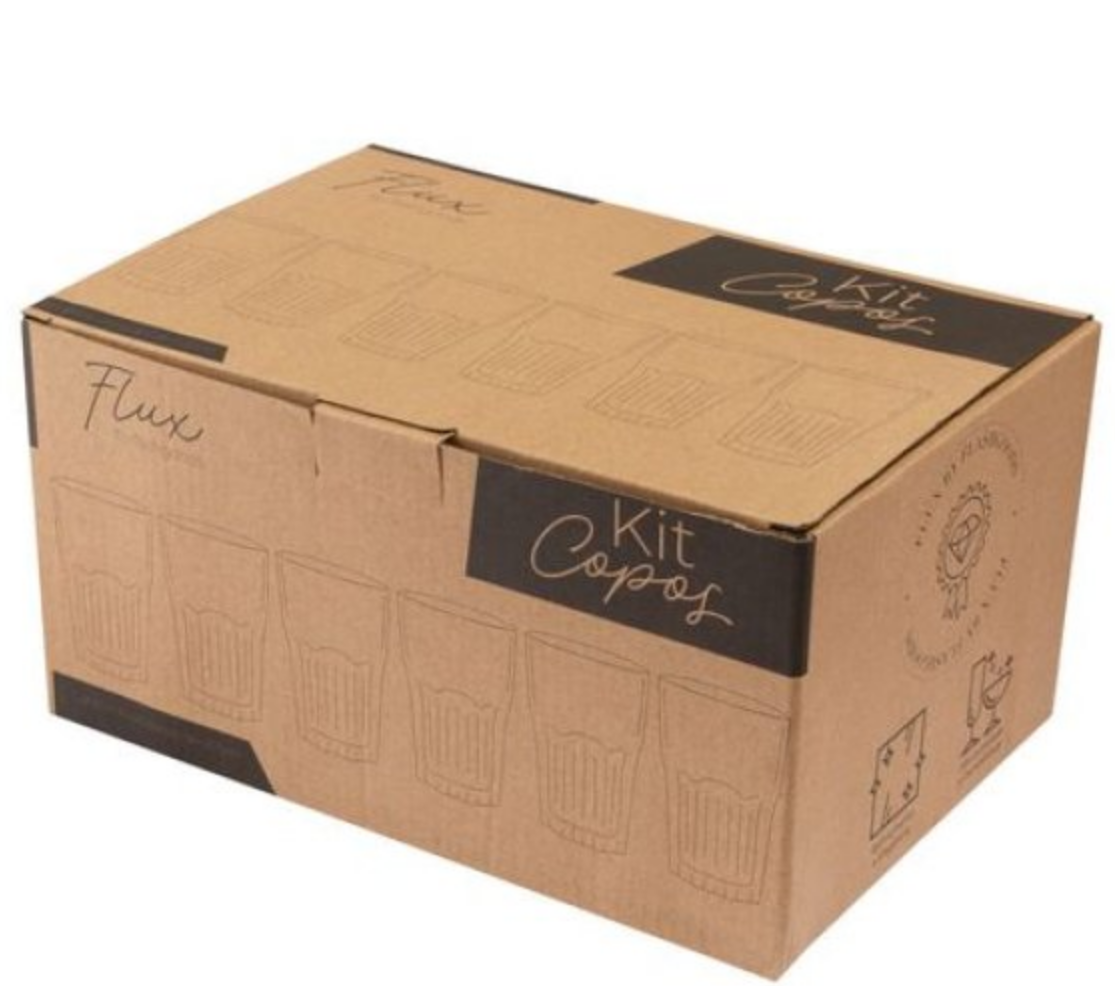 KIT COM 6 COPOS DE VIDRO 400ML - FLASHGOODS