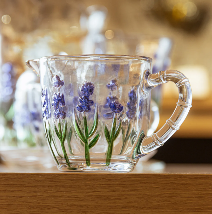 LEITEIRA DE CRISTAL ECOLÓGICO LAVANDA HAND PAINTING 240ML - LYOR