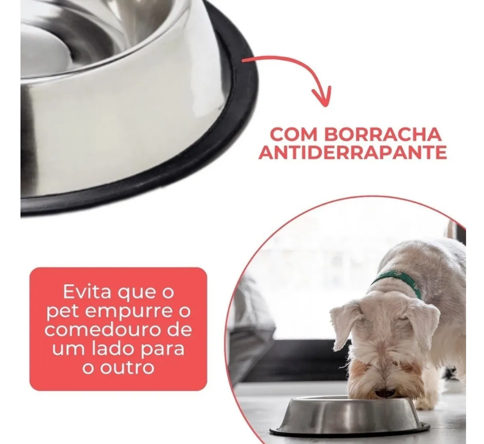 COMEDOURO PARA PET DE AÇO INOX "P" 15X3CM - C3B