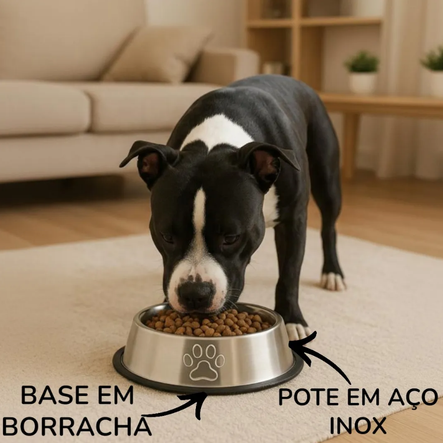 COMEDOURO PARA PET DE AÇO INOX "P" 15X3CM - C3B