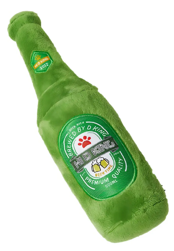 BRINQUEDO PET DE PELÚCIA GARRAFA DE CERVEJA DACRON ALGODÃO 25X6CM - C3B