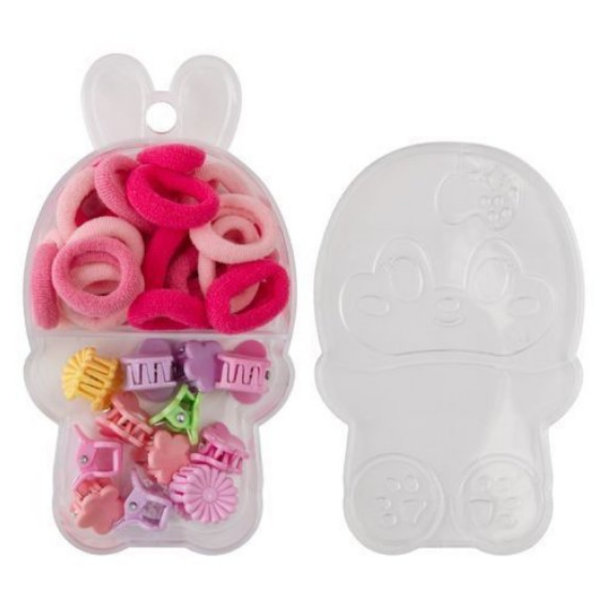 KIT 22 ACESSÓRIOS DE CABELO INFANTIL DIVERTIDO COM CAIXINHA ORGANIZADORA - C3B