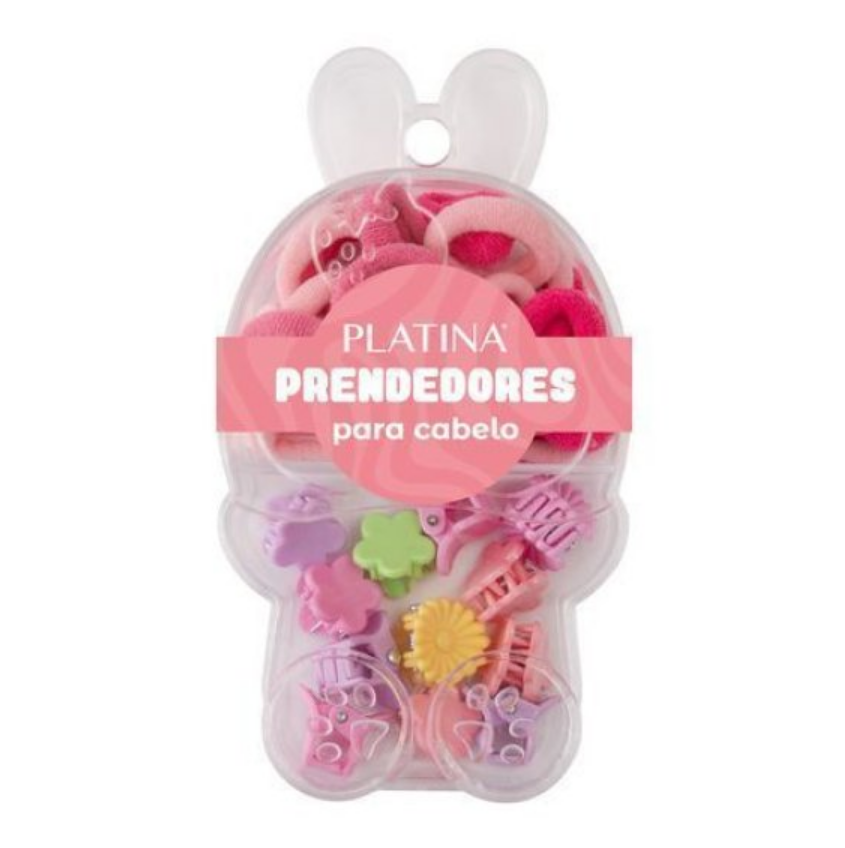KIT 22 ACESSÓRIOS DE CABELO INFANTIL DIVERTIDO COM CAIXINHA ORGANIZADORA - C3B