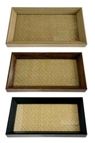 BANDEJA DECORATIVA RETANGULAR MDF E VIDRO 22X12CM CORES SORTIDAS - TOKYO DESIGN
