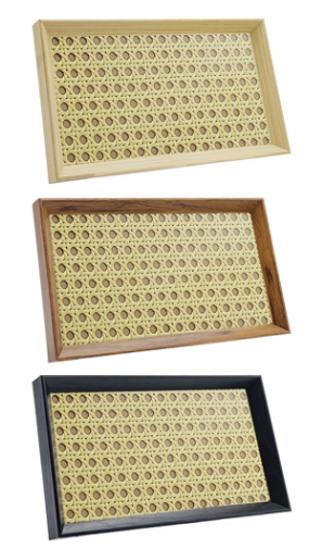 BANDEJA DECORATIVA RETANGULAR DE MDF E VIDRO 22X12CM CORES SORTIDAS - TOKYO DESIGN