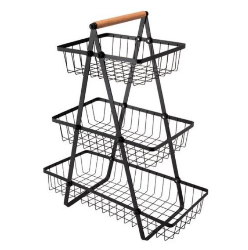FRUTEIRA ORGANIZADORA 3 ANDARES DE METAL 49X40X18CM - CLINK
