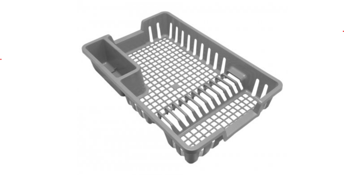 ESCORREDOR DE LOUÇAS DE PLÁSTICO PARA 12 PRATOS CINZA 44X29CM - ARQPLAST