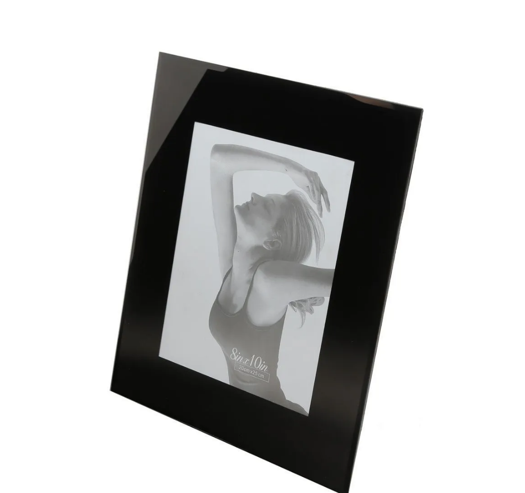 PORTA RETRATO DE VIDRO PRETO 13X18CM - WOLFF