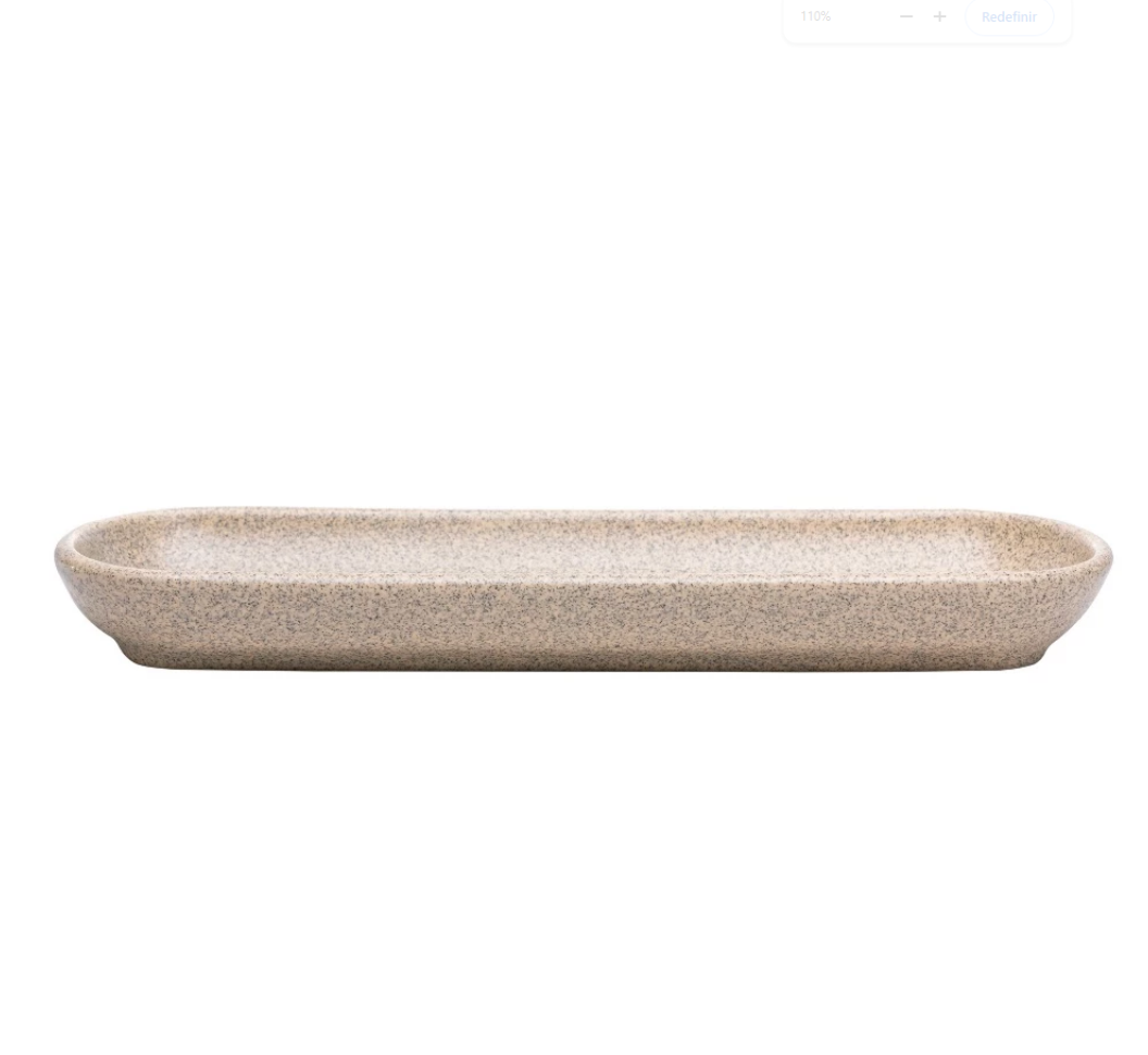 TRAVESSA OVAL DE CERÂMICA KOBE CREME 16X8X2,5CM - WOLFF
