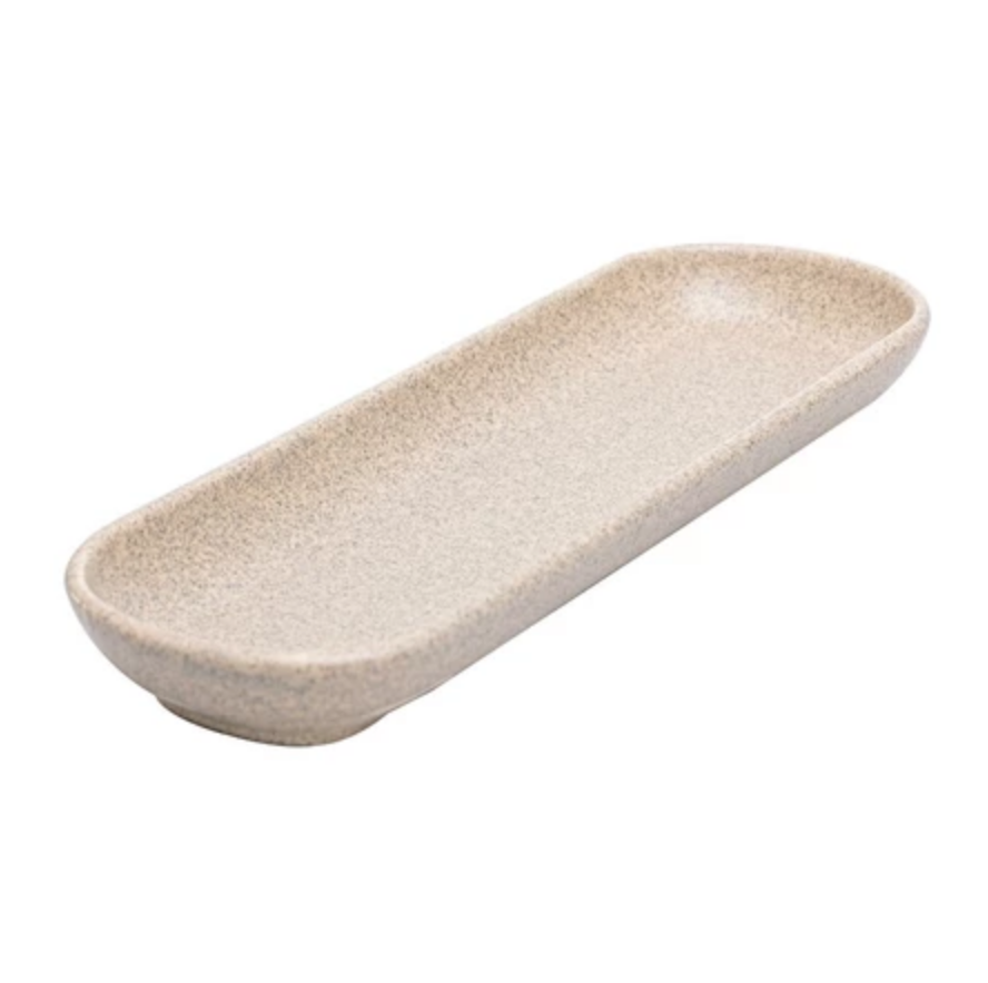 TRAVESSA OVAL DE CERÂMICA KOBE CREME 16X8X2,5CM - WOLFF
