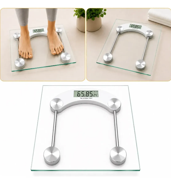 BALANÇA DIGITAL CORPORAL ATÉ 180KG DE VIDRO TEMPERADO TRANSPARENTE - C3B