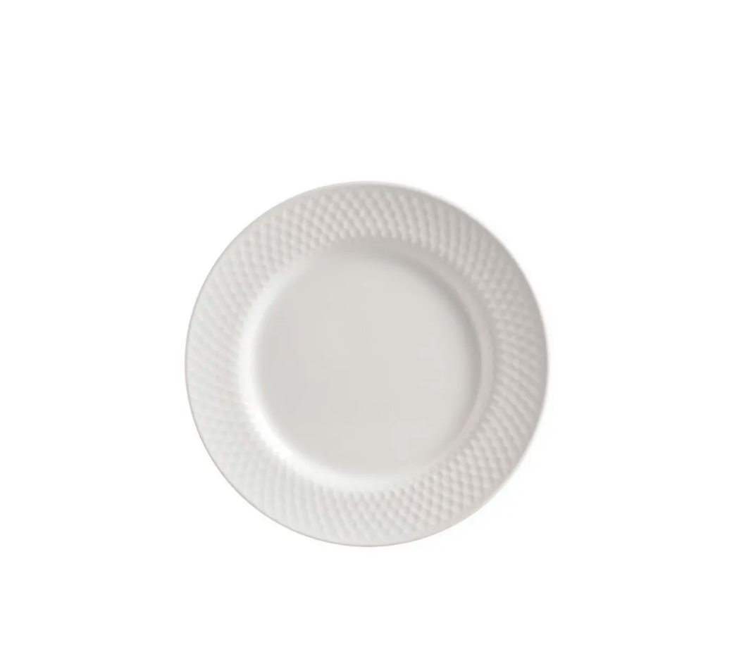PRATO DE SOBREMESA DE CERÂMICA SPLIT WHITE 21CM - ALLEANZA