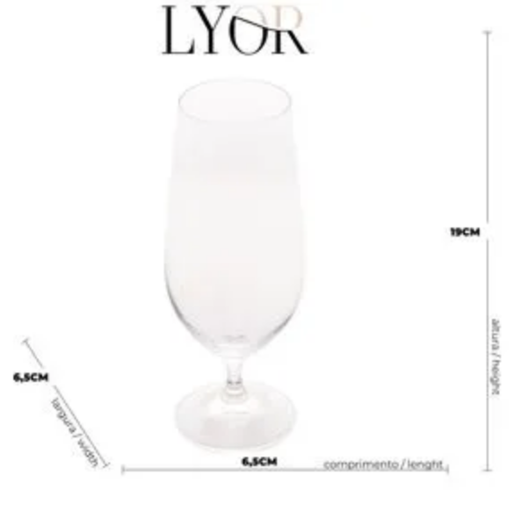 TAÇA DE DEGUSTAÇÃO DE CERVEJA DE CRISTAL ECOLÓGICO BOHÊMIA SOMMELIER 400ML - LYOR